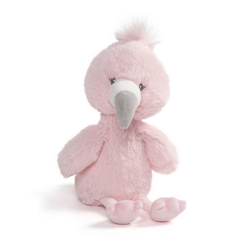 Foto van Gund baby toothpick-knuffel aubrey de flamingo roze 30,5cm