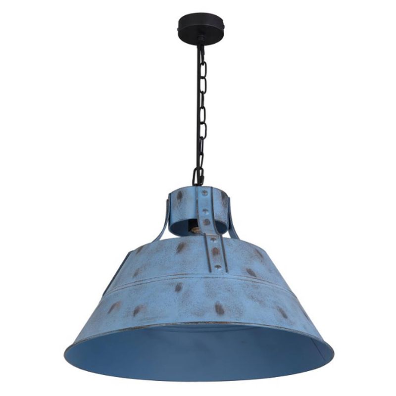 Foto van Moderne hanglamp günther - l:45cm - e27 - metaal - blauw