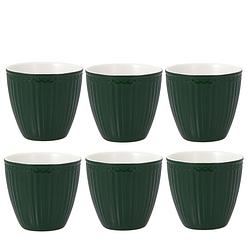 Foto van 6x greengate beker (latte cup) alice pinewood green 300 ml - ø 10 cm