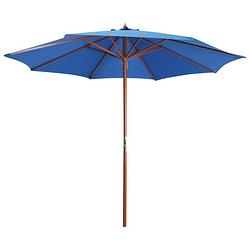 Foto van Vidaxl parasol met houten paal 300x258 cm blauw