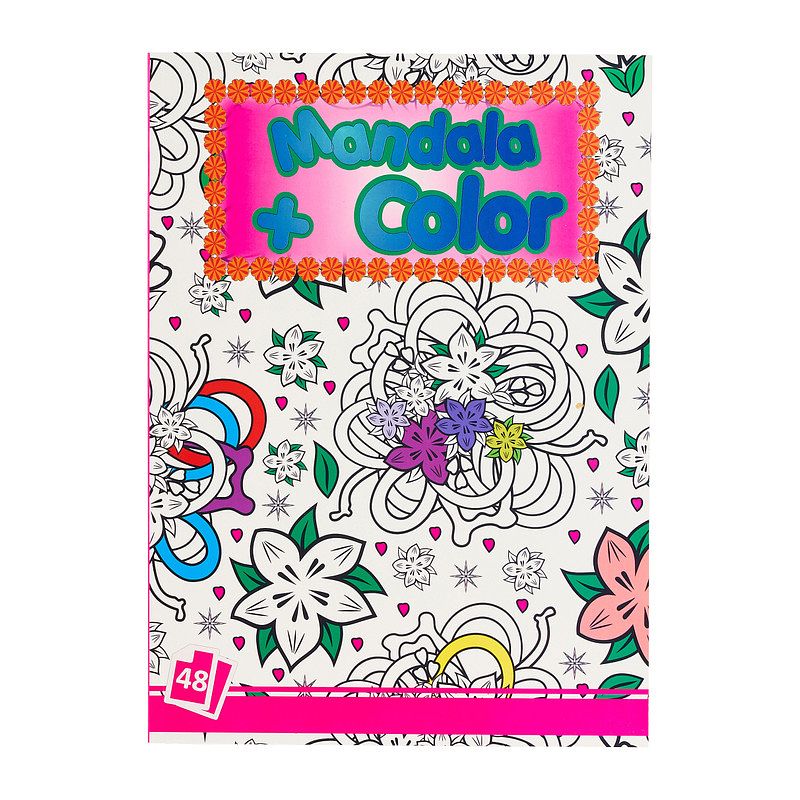 Foto van Kids kleurboek mandala - roze - 48 vellen