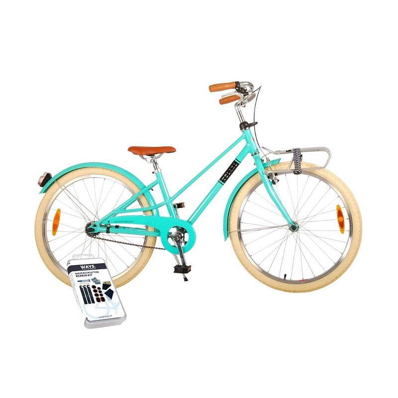 Foto van Volare kinderfiets melody - 24 inch - turquoise - inclusief ways bandenplakset