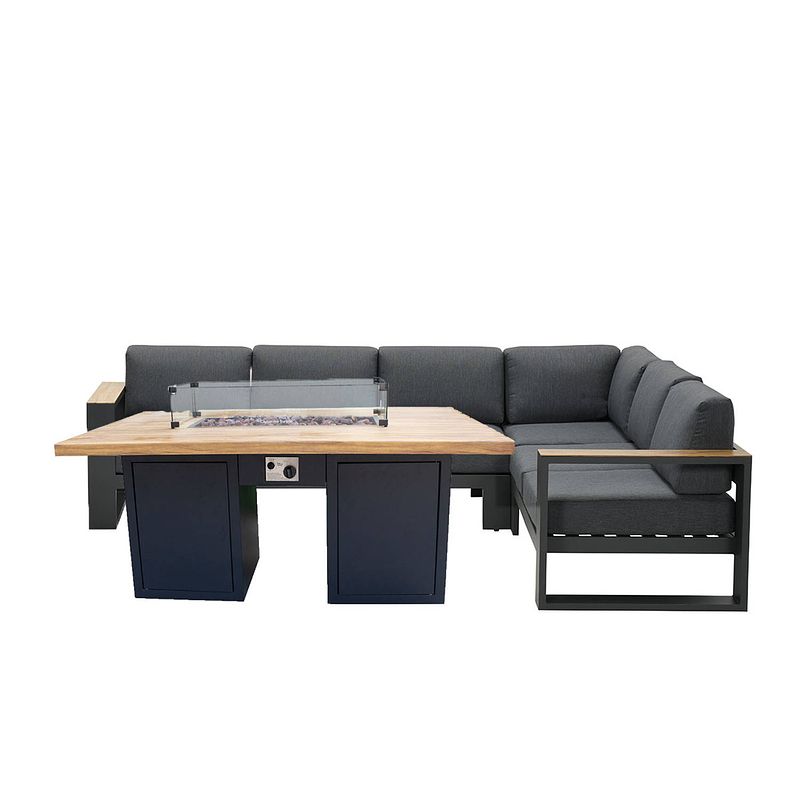 Foto van Garden impressions plaza lounge dining set 5-delig - sagres haard 150x90 cm