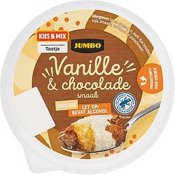 Foto van Jumbo vanille & chocolade smaak mousse 80g aanbieding bij jumbo | 65200 gram