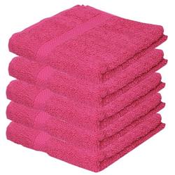 Foto van 5x badkamer/douche handdoeken fuchsia roze 50 x 90 cm - badhanddoek