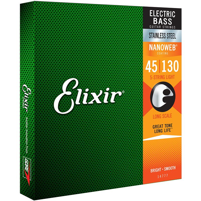 Foto van Elixir 14777 bass stainless steel nanoweb 5-string light 45-130