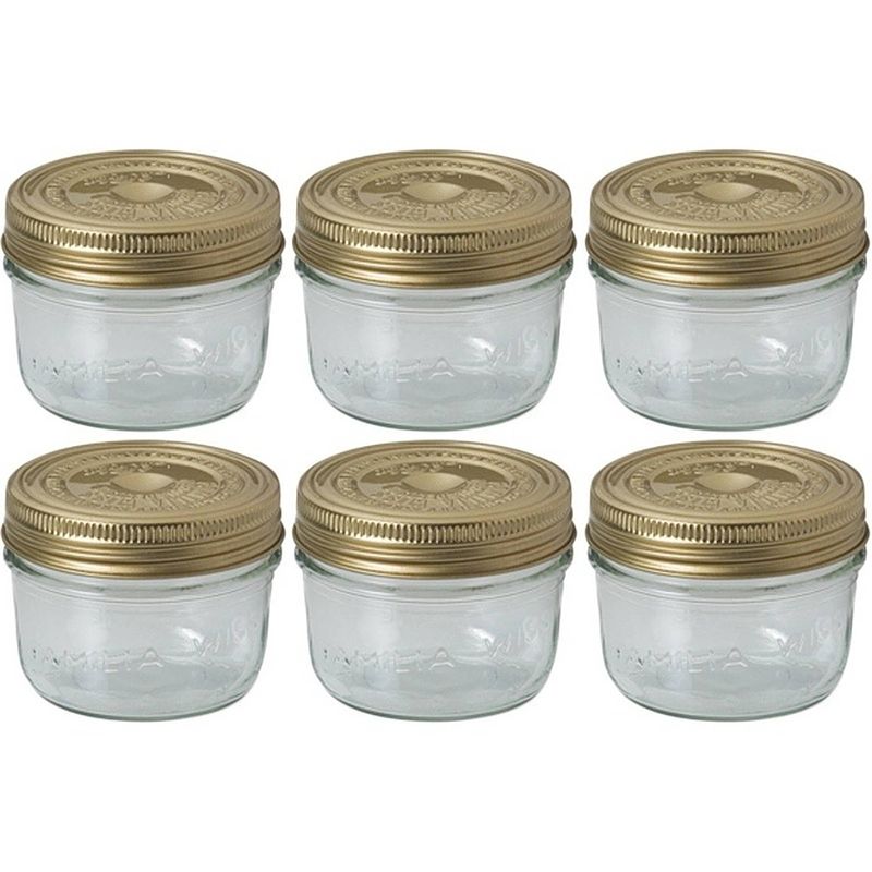 Foto van 6x luchtdichte weckpotten transparant glas 200 ml - weckpotten