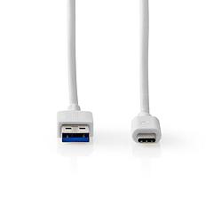 Foto van Nedis usb-kabel - wit - 2.00 m