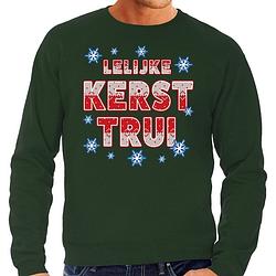 Foto van Foute kerstborrel trui / kersttrui lelijke kerst trui groen voor heren 2xl (56) - kerst truien