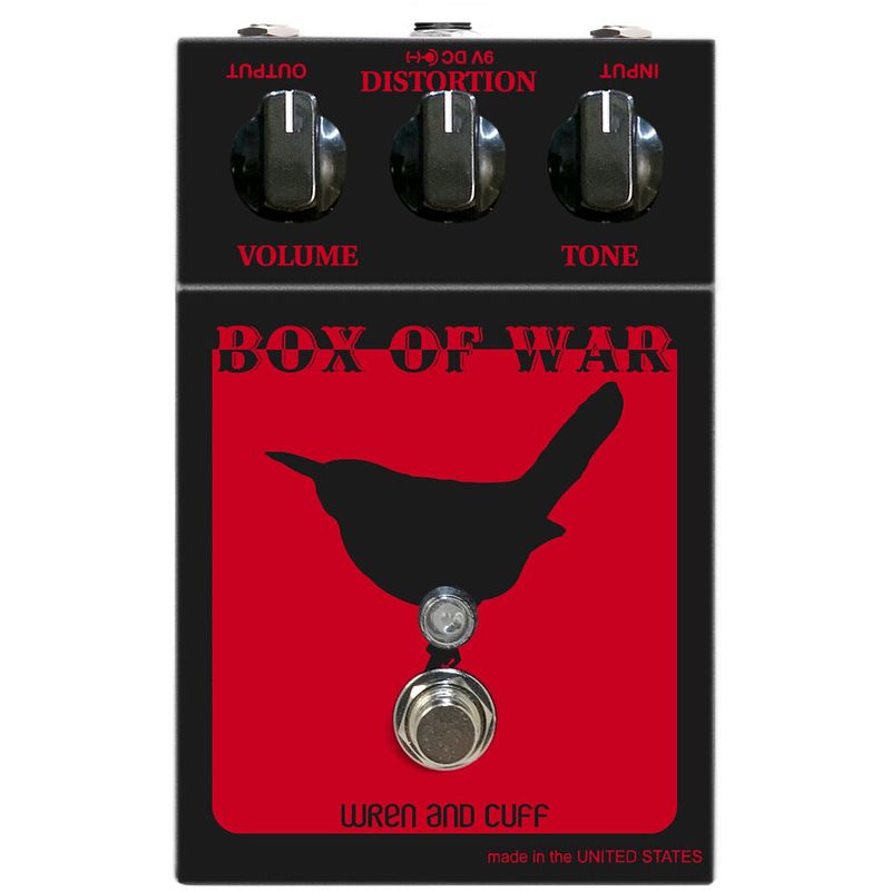 Foto van Wren and cuff box of war reissue og black-red fuzz effectpedaal