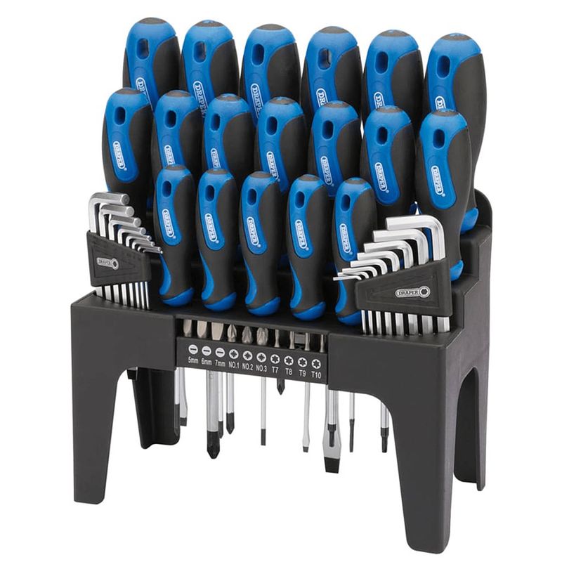 Foto van Draper tools schroevendraaier, inbus en bit set 44-dlg blauw 81294