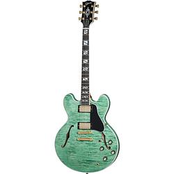 Foto van Gibson es supreme seafoam green semi-akoestische gitaar met hardshell case