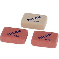 Foto van Milan gummen 420 4,1 x 2,8 rubber wit/roze 3 stuks