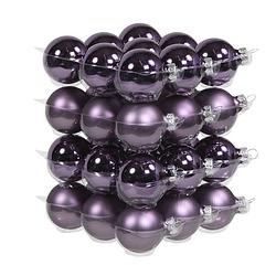 Foto van 36x paarse glazen kerstballen 4 cm mat/glans - kerstbal