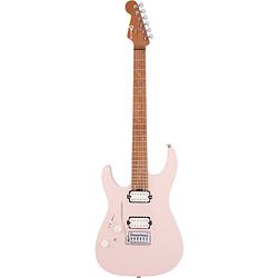 Foto van Charvel pro-mod dk24 hh 2pt cm lh satin shell pink linkshandige elektrische gitaar
