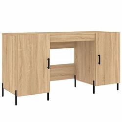 Foto van Vidaxl bureau 140x50x75 cm bewerkt hout sonoma eikenkleurig