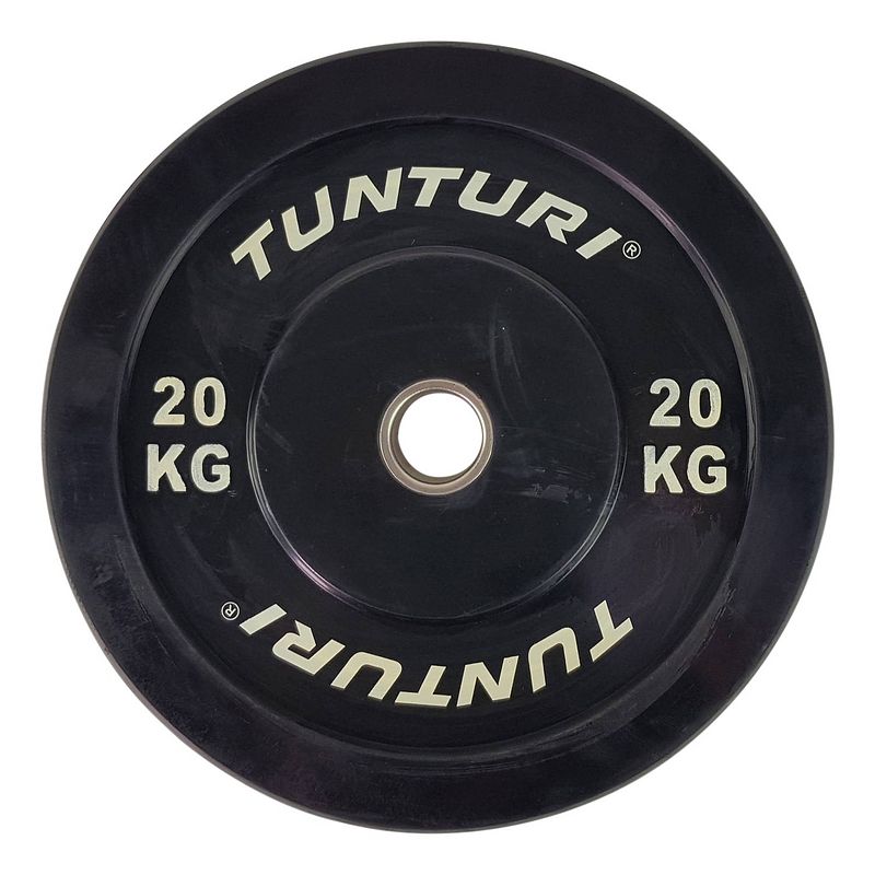 Foto van Tunturi bumper plate - halterschijf - zwart - 20 kg