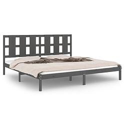 Foto van Vidaxl bedframe massief hout grijs 180x200 cm 6ft super king