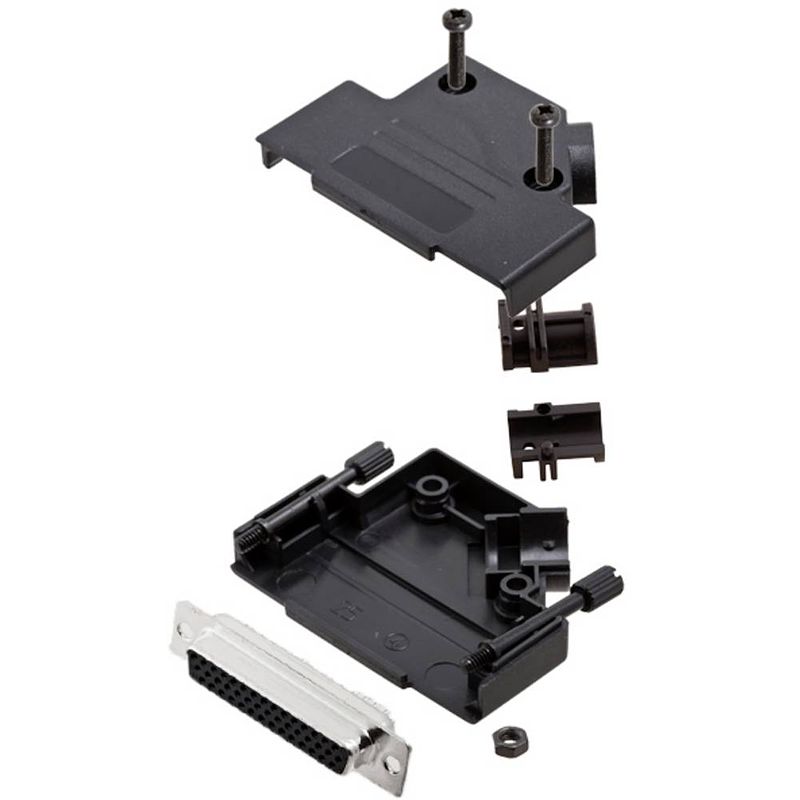 Foto van Tru components tcd45pkp25hds44k 7709184 d-sub female connectorset 45 ° aantal polen: 44 soldeerkelk 1 stuk(s)