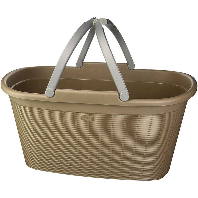 Foto van Stefanplast wasmand beige - 35l - 36,5x29x57,5cm - heupwasmand