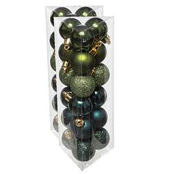 Foto van 36x stuks kerstballen groen glans en mat kunststof 3 cm - kerstbal