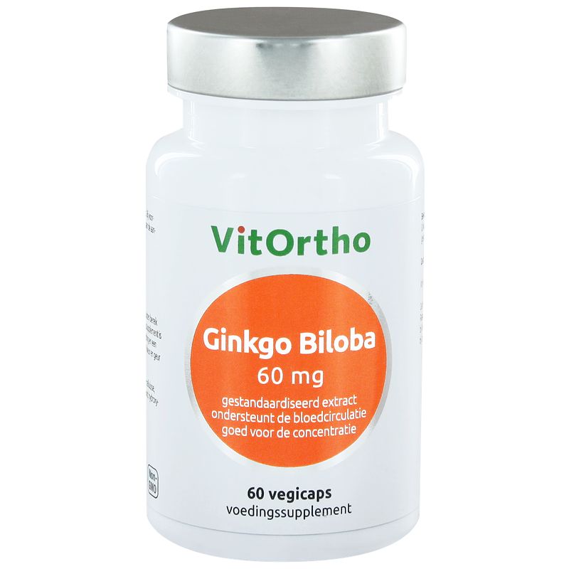 Foto van Vitortho ginkgo biloba extract 60mg capsules