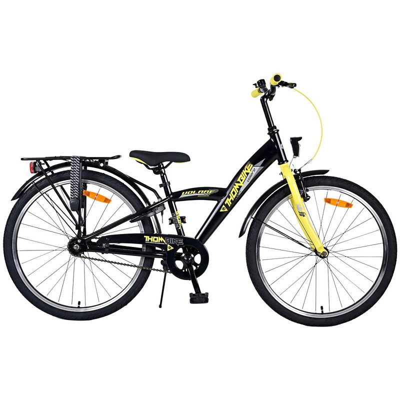 Foto van Volare jongensfiets thombike 24 inch 23 cm jongens terugtraprem zwart/geel