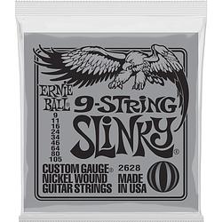 Foto van Ernie ball 2628 9-string slinky 009 - 105 snarenset