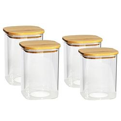 Foto van Set van 4x keuken voedsel opslag voorraadpotten glas in 2 formaten - voorraadpot