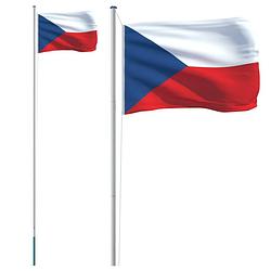 Foto van Vidaxl vlag met vlaggenmast tsjechië 6,23 m aluminium
