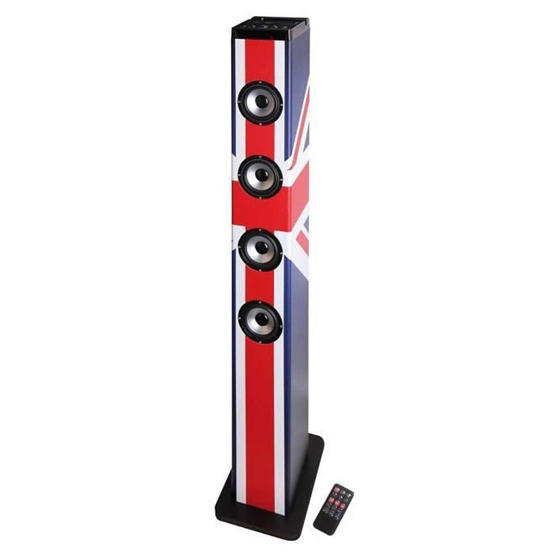 Foto van Inovalley hp41uk 60 w bluetooth sound tower - fm-radio, usb 2.0-poort, aux, sd-kaartpoort - uk color