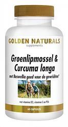Foto van Golden naturals groenlipmossel & curcuma longa capsules