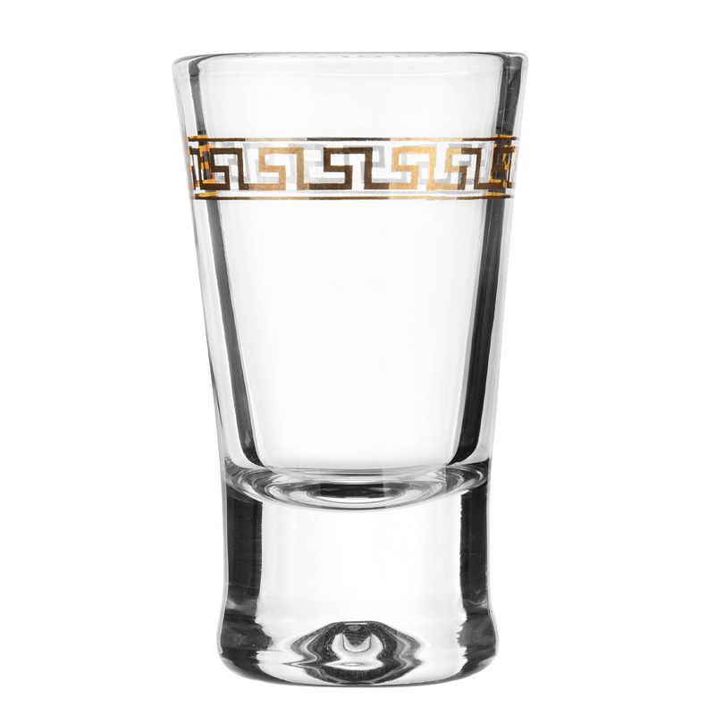 Foto van Glasmark shotglaasjes - 6x - gold collection - 25 ml - glas - borrelglazen - shotglazen