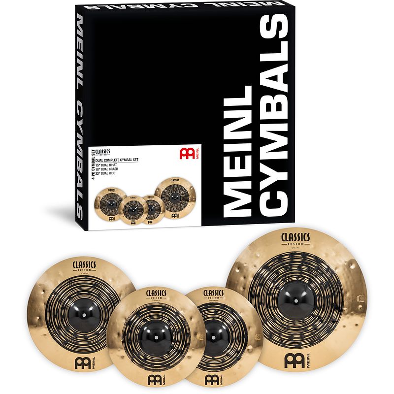 Foto van Meinl ccdu-cs1 classics custom dual complete cymbal set bekkenset 15-18-22