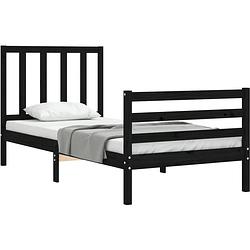 Foto van The living store bedframe - grenenhout - 195.5 x 95.5 x 100 cm - zwart