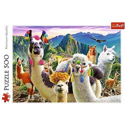 Foto van Massamarkt puzzel lama's in de bergen 500 stukjes