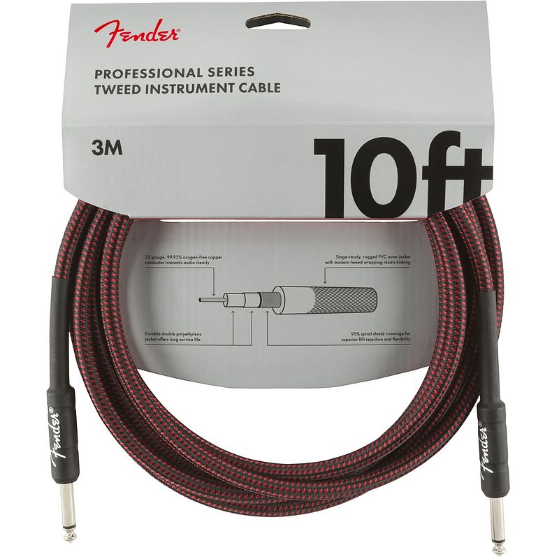 Foto van Fender professional tweed instrumentkabel 3 meter rood