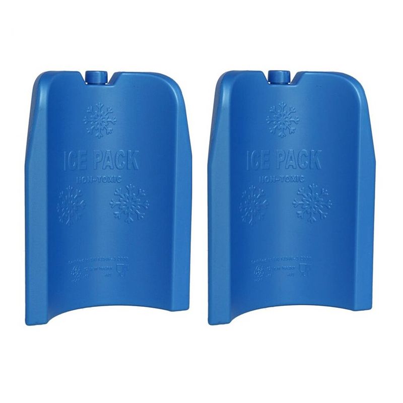 Foto van 2x stuks koelelementen fles 300 ml 12 x 17 cm blauw - koelelementen