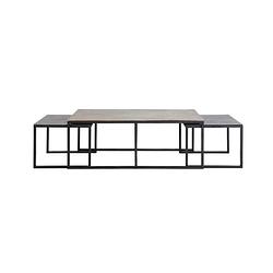 Foto van Light & living - salontafel kumalu set van 3 - 120x60x45cm - brons