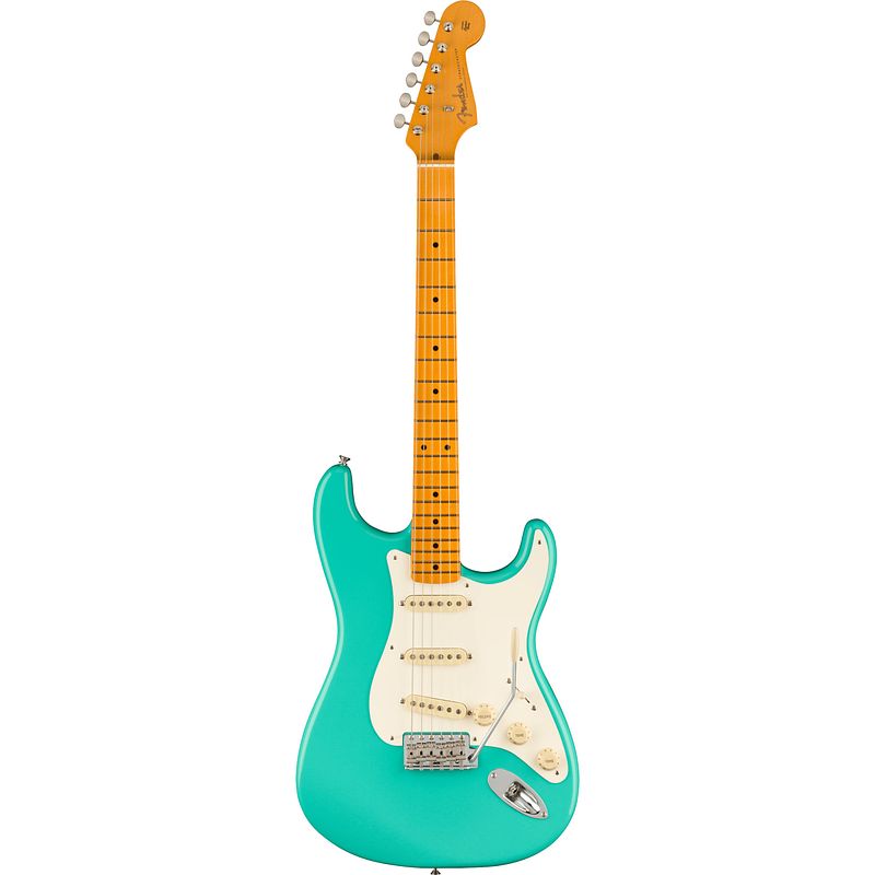 Foto van Fender american vintage ii 1957 stratocaster mn sea foam green elektrische gitaar met koffer