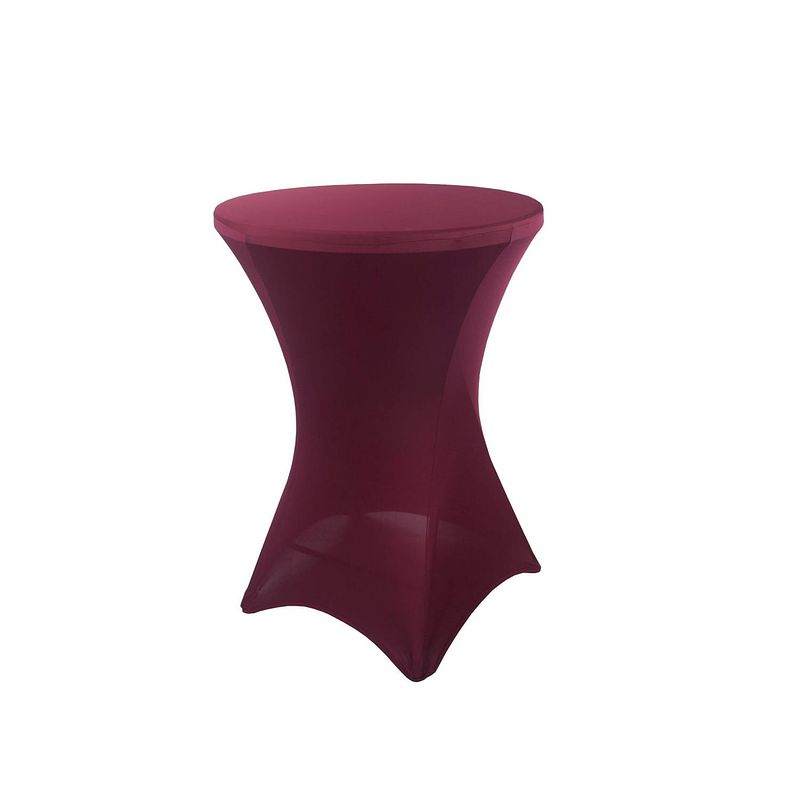 Foto van Stretch rok bordeaux statafelrok statafel 80cm statafelhoes