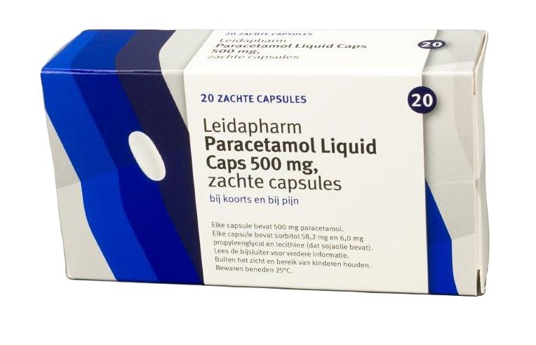 Foto van Leidapharm paracetamol 500 mg liquid caps