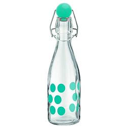 Foto van Zak!designs waterfles dot dot 250 ml 21 cm glas aqua