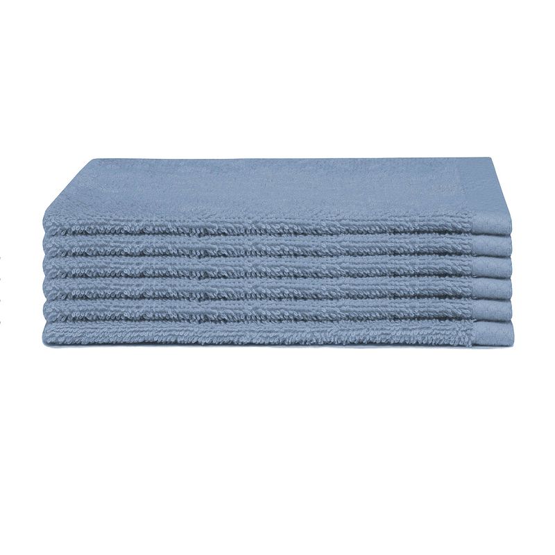 Foto van Seahorse washand pure - denim - 16 x 21 cm - set van 6