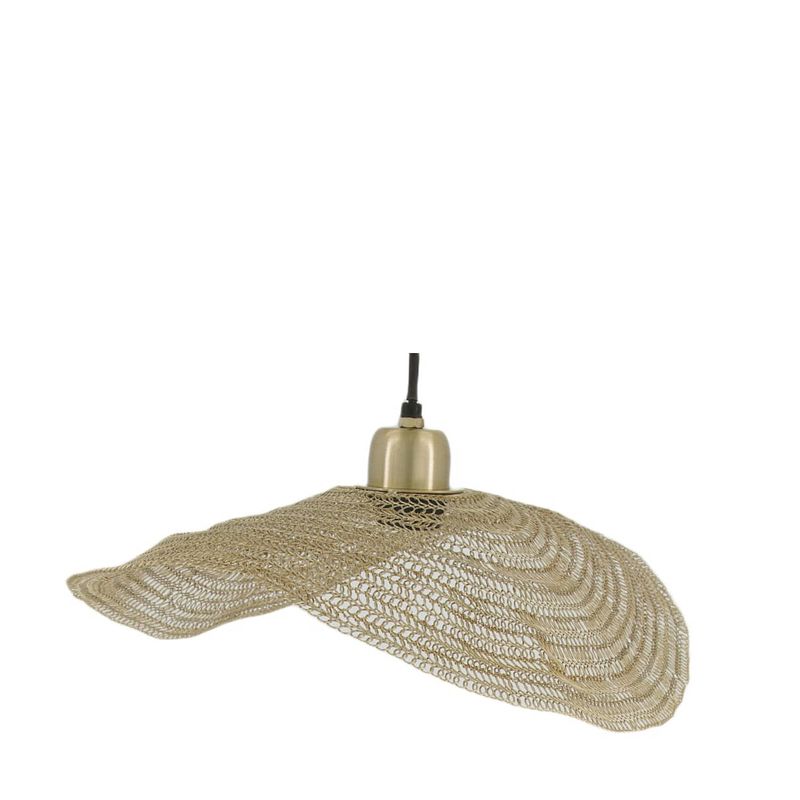 Foto van Dknc - hanglamp metaal - 42x42x6cm - goud