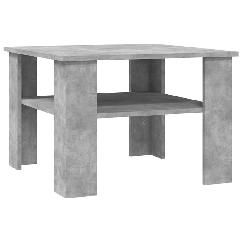 Foto van The living store salontafel betongrijs 60x60x42 cm - bewerkt hout