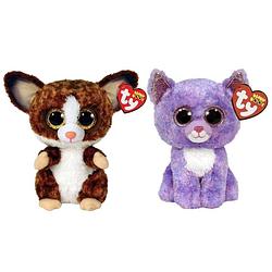 Foto van Ty - knuffel - beanie boo's - bush baby galago & cassidy cat