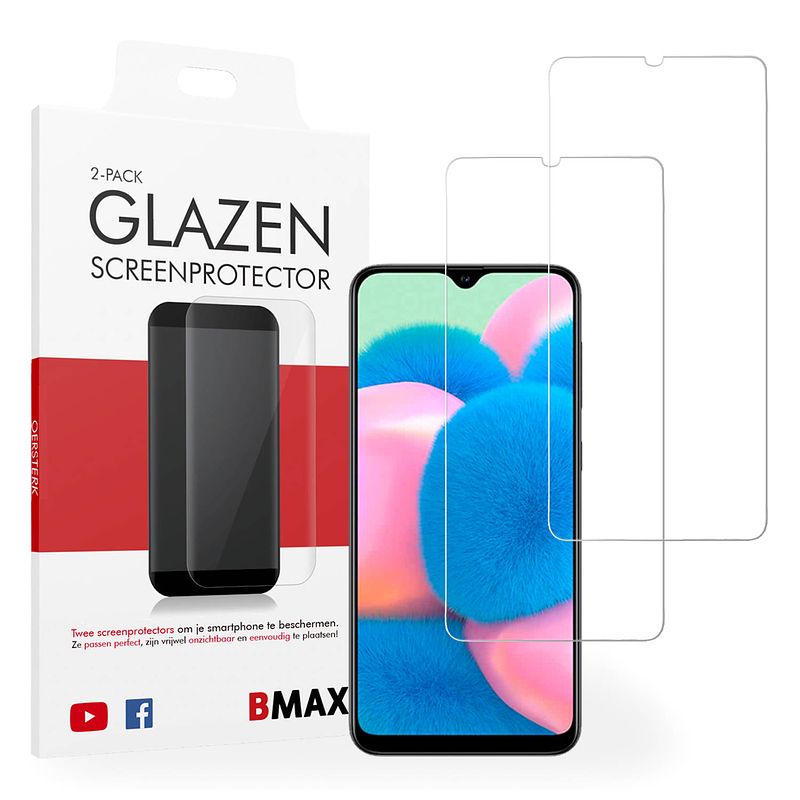 Foto van 2-pack bmax samsung galaxy a30s screenprotector - glass - 2.5d