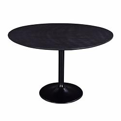 Foto van Giga meubel eettafel rond - zwart - ø120cm - o-poot - eettafel romeo