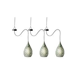 Foto van 3x stuks groene solar tuinverlichting hanglamp ijzer 21 cm - buitenverlichting